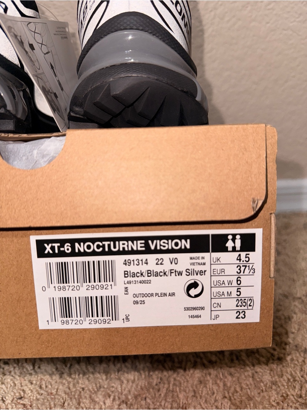 Salomon XT-6 Nocturne Vision size Women 6 / Men 5 - Picture 7 of 8